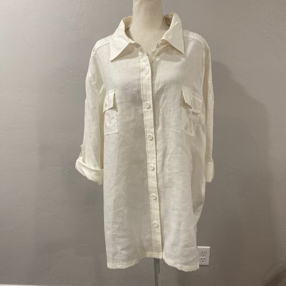 NWT 100% Linen Button Up Blouse 3XL - Picture 5 of 8